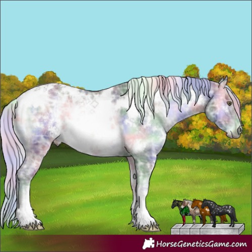 Horse Color:Nacre White Spotted Silver Blue Onyx Chinchilla Ice 
