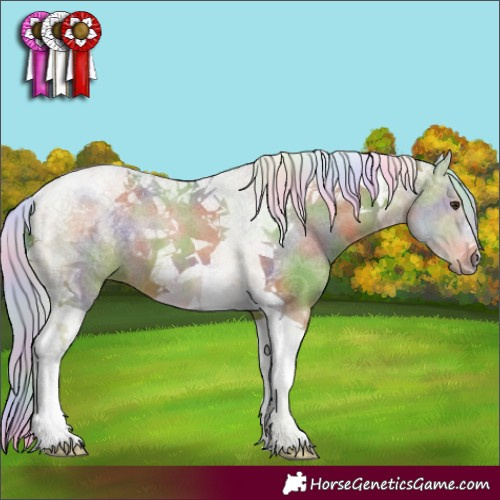 Horse Color:Nacre Watercolor Silver Bay Tobiano 