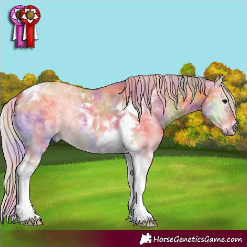 Horse Color:Nacre Silver Bay Ice Onyx Tobiano