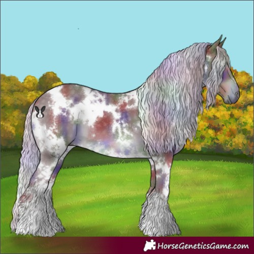 Horse Color:Nacre White Spotted Chocolate Silver Black Chinchilla 