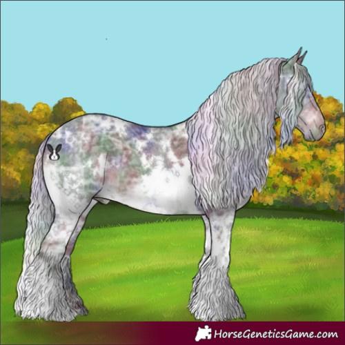 Horse Color:Nacre White Spotted Silver Black Chinchilla Ice 