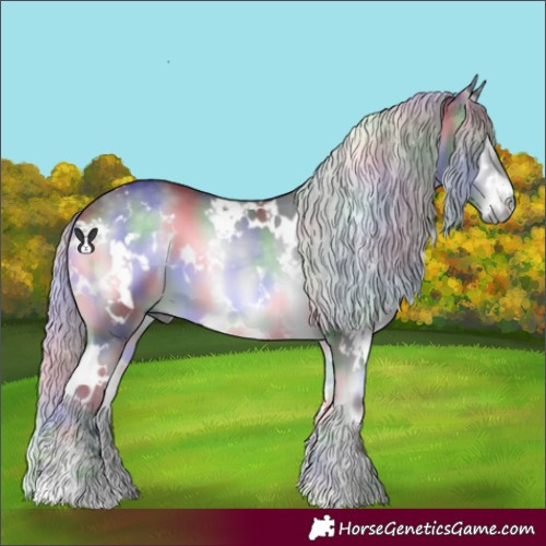 Horse Color:Nacre White Spotted Silver Blue Onyx Chinchilla