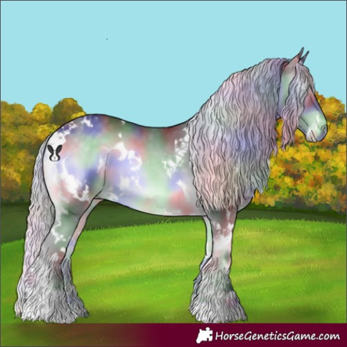 Horse Color:Nacre White Spotted Silver Blue Onyx Chinchilla 