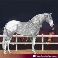 Horse Color:Silver Bay Chinchilla Splash Snowcap