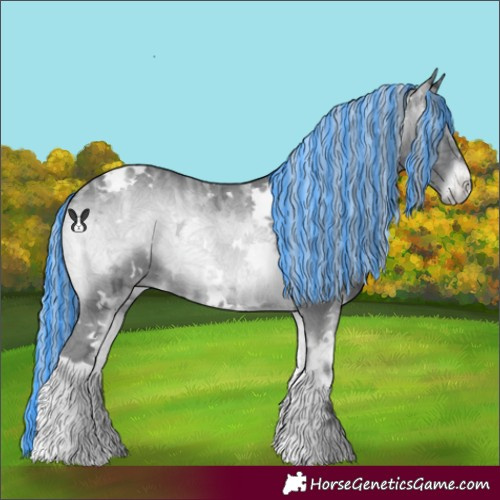 Horse Color:Painted White Spotted Silver Blue Onyx Chinchilla Ice Tobiano 