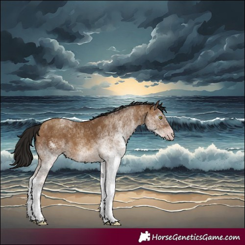 Horse Color:Gray White Spotted Amber Champagne Tobiano Rabicano 