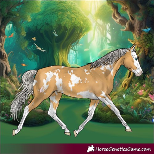 Horse Color:White Spotted Silver Buckskin Splash