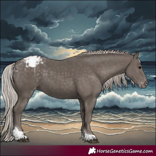 Horse Color:Silver Black Tobiano Varnish 