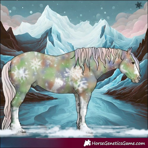 Horse Color:Nacre Watercolor Silver Brown Ice Dun Tobiano Frame 