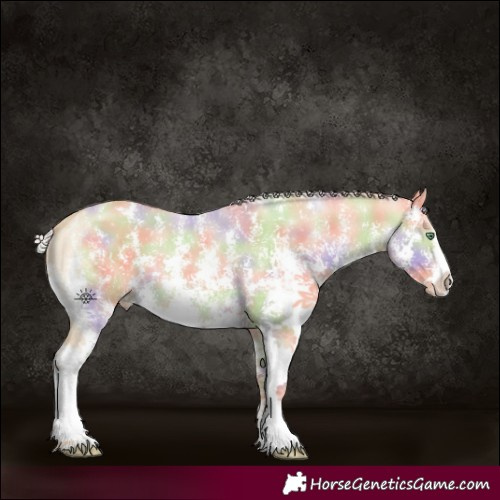 Horse Color:Nacre Silver Classic Cream Champagne Dun Sabino Rabicano