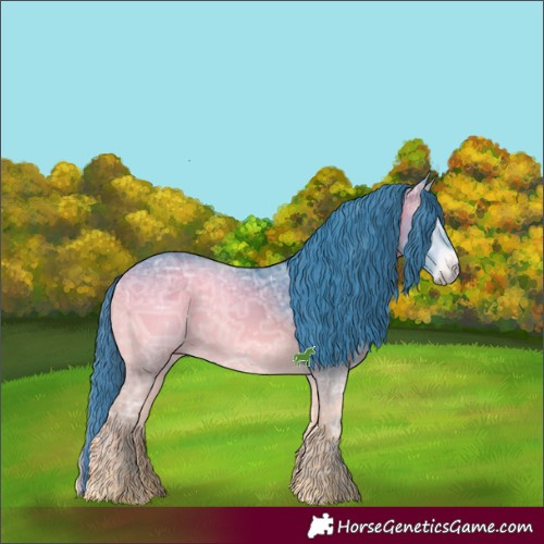 Horse Color:Watercolor White Spotted Bay Ice Onyx 