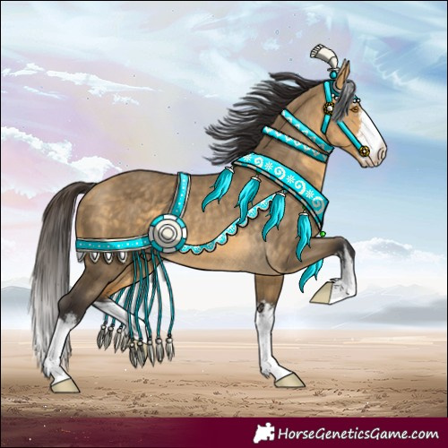 Horse Color:White Spotted Buckskin Dun Rabicano