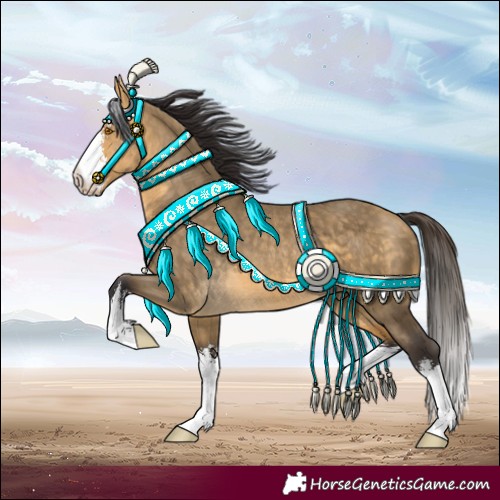 Horse Color:White Spotted Buckskin Dun Rabicano 