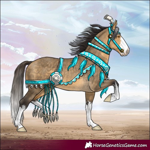 Horse Color:White Spotted Buckskin Dun Rabicano