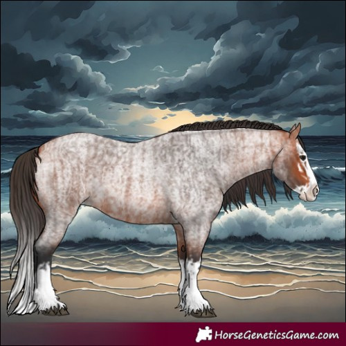 Horse Color:Bay Roan Splash  and Bay Roan Splash 