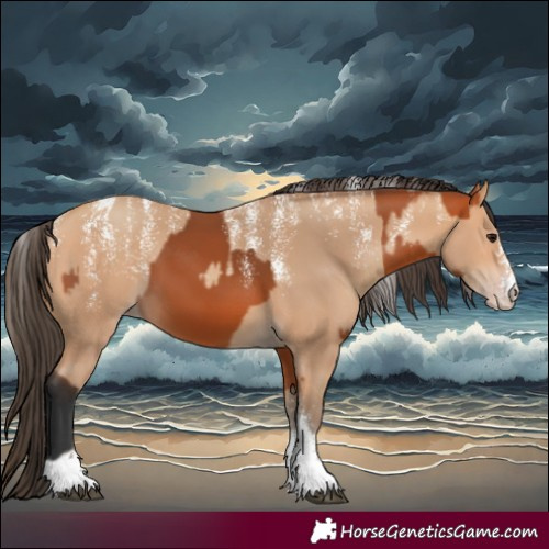 Horse Color:Powder White Bay and Powder White Amber Champagne