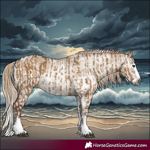 Horse Color:Gray Chocolate Palomino Dun Splash and Gray White Spotted Chocolate Palomino Dun Splash