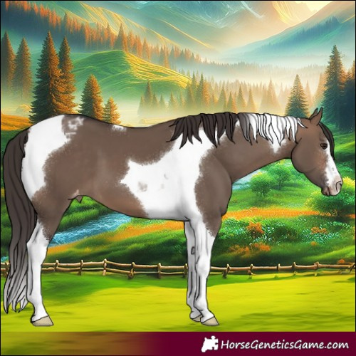 Horse Color:Brown Dun Tobiano Varnish