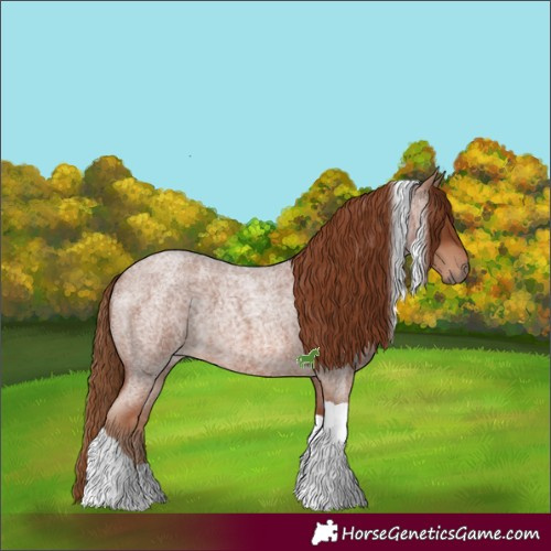 Horse Color:Red Roan Tobiano 