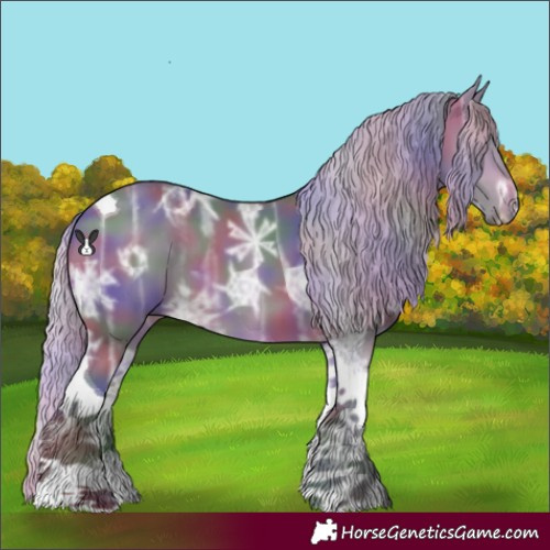 Horse Color:Nacre Silver Brown Chinchilla Ice Tobiano 