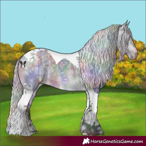 Horse Color:Nacre Silver Brown Chinchilla Ice Tobiano 