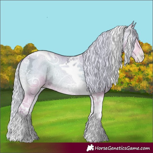 Horse Color:Watercolor Silver Bay Ice Pearl Onyx Tobiano