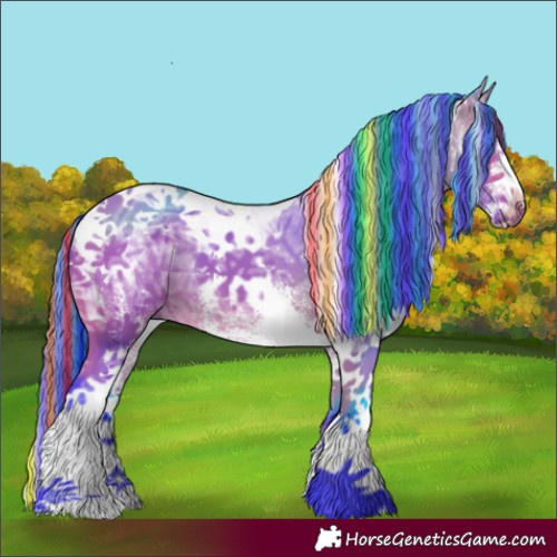 Horse Color:Painted Watercolor White Spotted Bay Ice Tobiano 