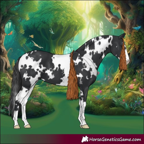 Horse Color:White Spotted Black 