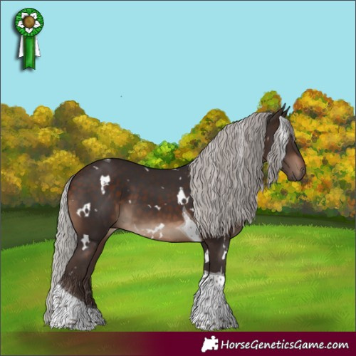 Horse Color:White Spotted Silver Brown Tobiano