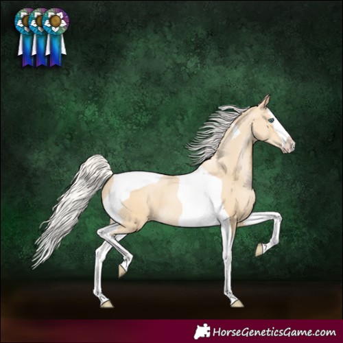 Horse Color:Silver Smoky Black Pearl Splash Tobiano