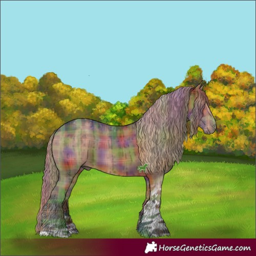 Horse Color:Nacre Plaid  Liver Red Dun Tobiano Brindle 