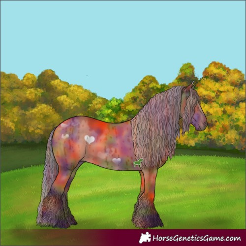 Horse Color:Painted Nacre Liver Red Dun Brindle 