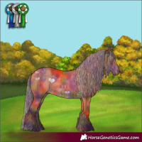 Horse Color:Painted Nacre Liver Red Dun Brindle