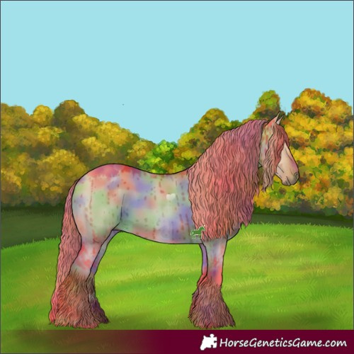 Horse Color:Nacre Watercolor Liver Red Dun Brindle 