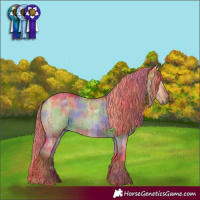 Horse Color:Nacre Watercolor Liver Red Dun Brindle