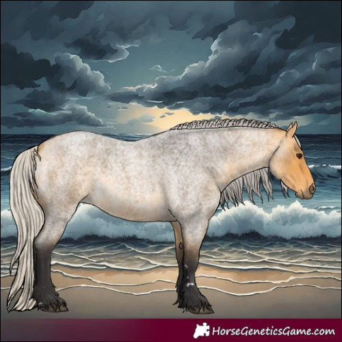 Horse Color:Silver Buckskin Roan Rabicano 