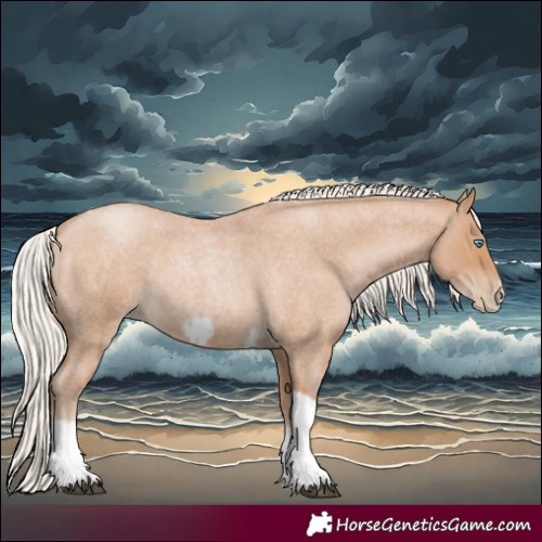 Horse Color:Silver Blue Roan Pearl Tobiano Frame