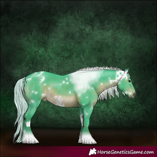 Horse Color:Watercolor White Spotted Silver Brown Tobiano