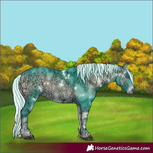 Horse Color:Watercolor White Spotted Silver Bay Chinchilla Ice Onyx 