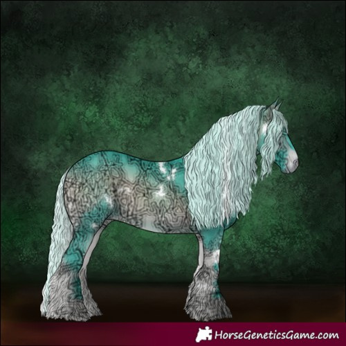 Horse Color:Watercolor White Spotted Silver Bay Chinchilla Ice Onyx 