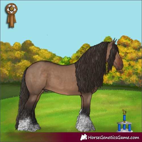 Horse Color:Liver Red Dun Tobiano 