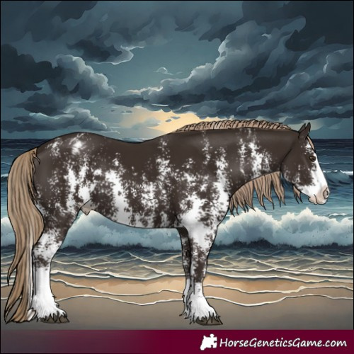 Horse Color:Liver Chestnut Sabino Splash Varnish 