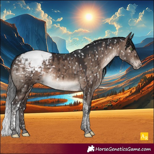 Horse Color:Brown Dun Mushroom Tobiano Snowcap Brindle