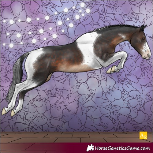 Horse Color:Brown Tobiano Varnish 