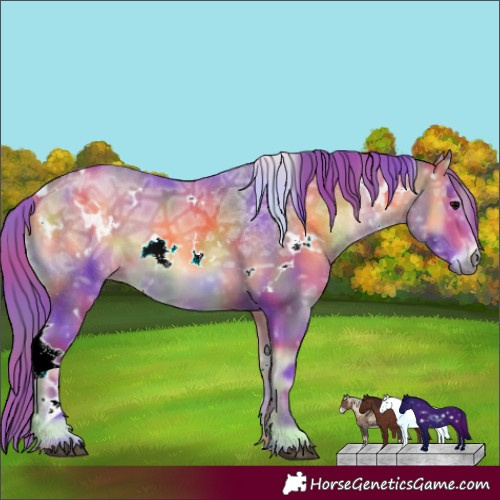 Horse Color:Nacre Watercolor White Spotted Chocolate Bay Ice Onyx 