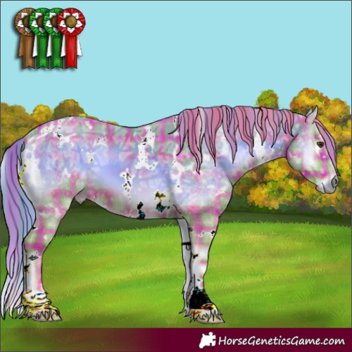 Horse Color:Watercolor Plaid  White Spotted Red Onyx Ice 