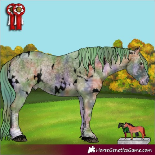 Horse Color:Void Nacre Watercolor White Spotted Red Onyx Ice 