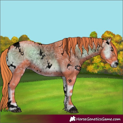 Horse Color:Void Watercolor White Spotted Red Onyx Ice