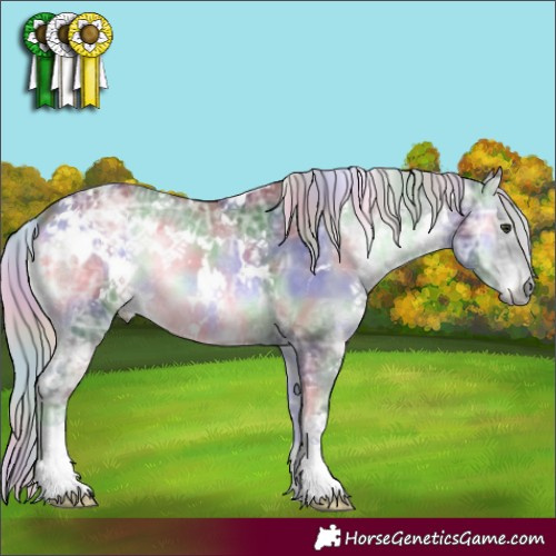 Horse Color:Nacre White Spotted Silver Blue Onyx Chinchilla Ice 