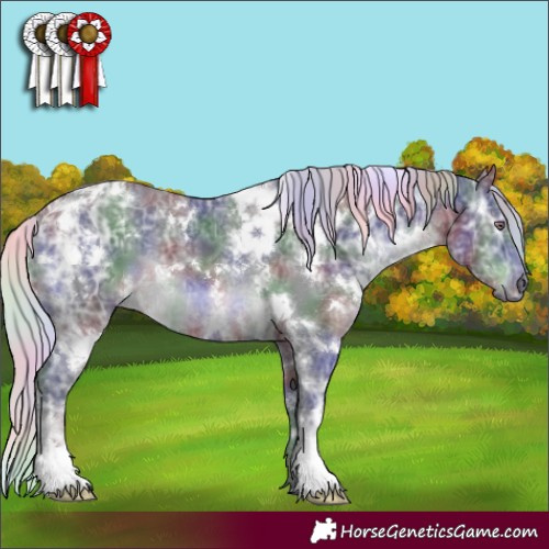 Horse Color:Nacre White Spotted Silver Black Chinchilla Ice 
